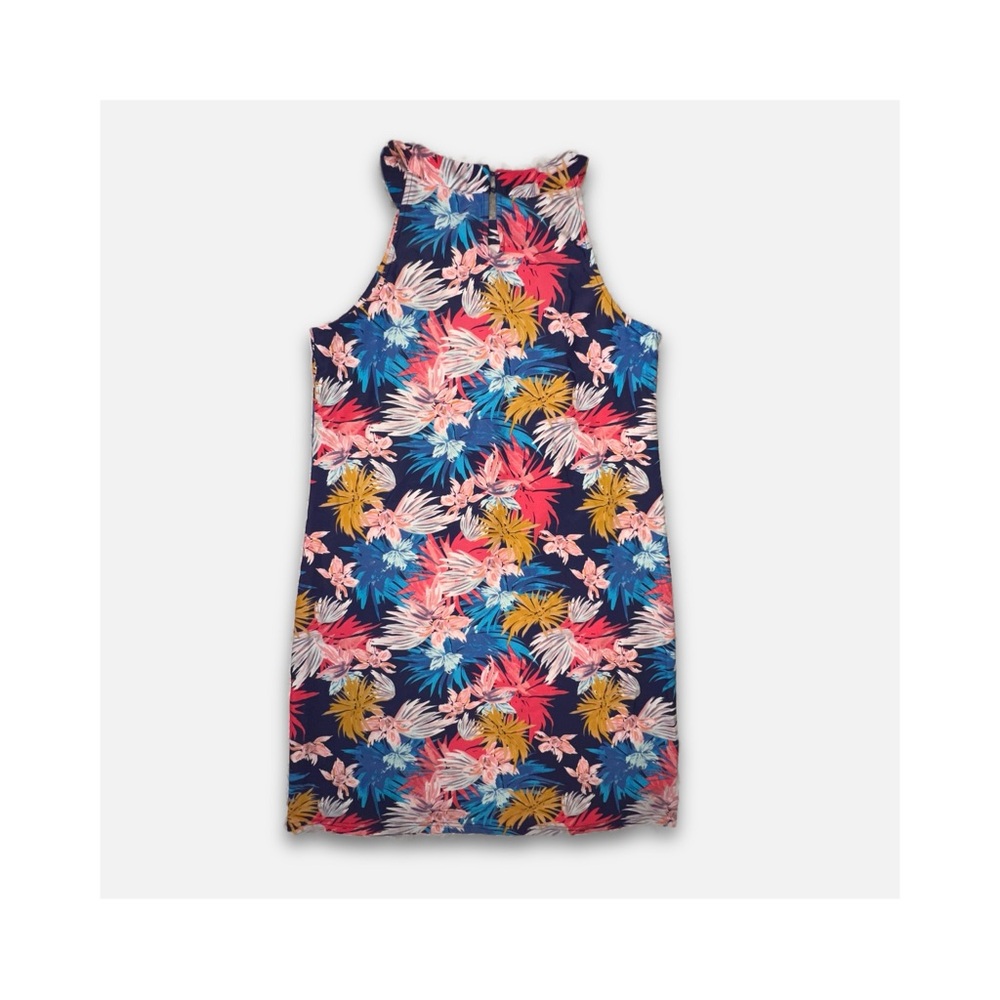 Aryeh Tropical Halter Dress | Bright Multicolor A-Line Mini | Size Small - Picture 4 of 8